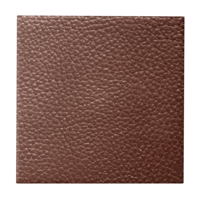 Worn Faux Brown Leather Tile (Front)