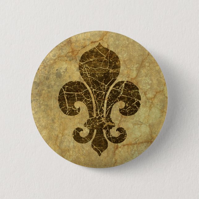 Worn Fleur De Lis Button (Front)