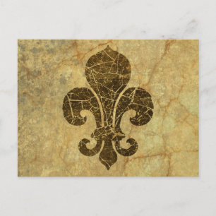 Worn Fleur De Lis Postcard
