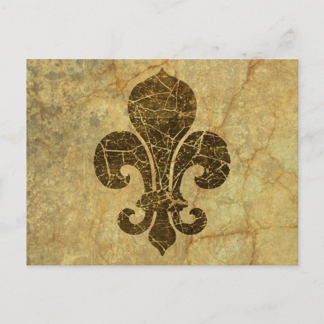 Worn Fleur De Lis Postcard (Front)