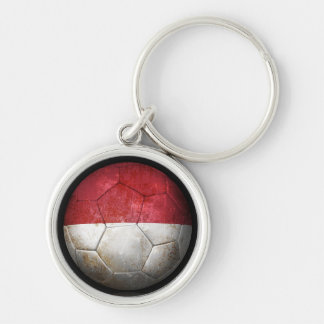 Worn Indonesian Flag Football Soccer Ball Keychain