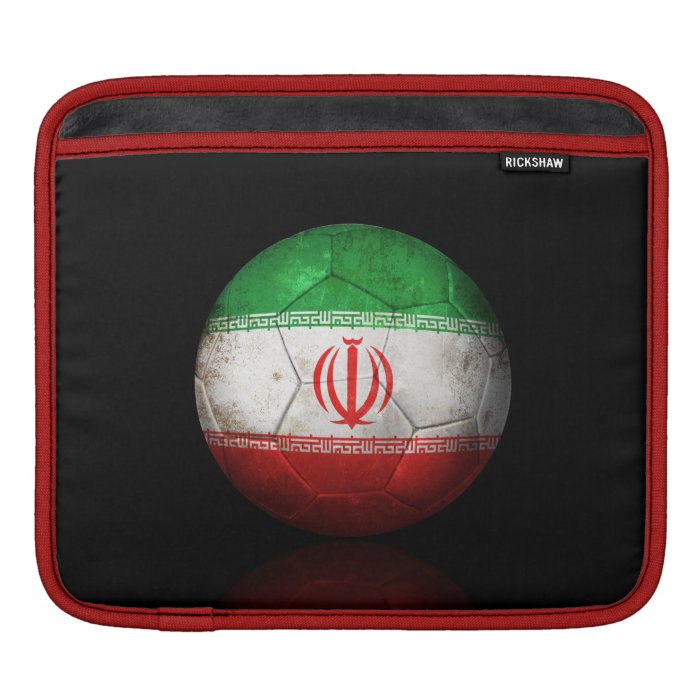 Worn Iranian Flag Football Soccer Ball Sleeves For iPads