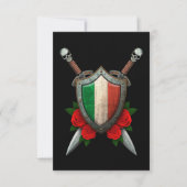 Worn Italian Flag Shield and Swords with Roses (Front)