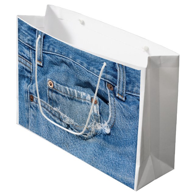 Worn Jeans Gift Bag - Large (Front Angled)