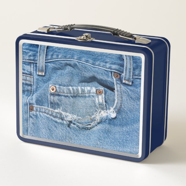 Worn Jeans Metal Lunch Box (Front)