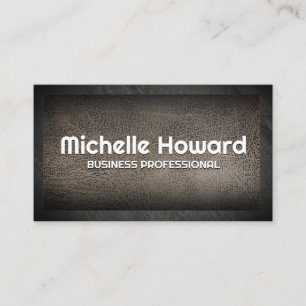 Worn Leather Rock Border Business Card