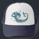 Worn Mermaid Trucker Hat<br><div class="desc">This simple image of a mermaid has a worn texture.</div>