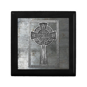 Worn Metal Cross Jewelry Box