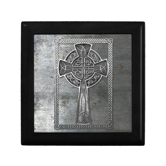 Worn Metal Cross Jewelry Box (Front)