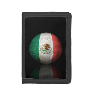Worn Mexican Flag Football Soccer Ball Tri-fold Wallet