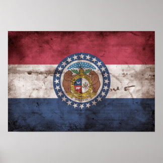 Worn Missouri Flag; Poster