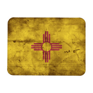 Worn New Mexico Flag; Magnet