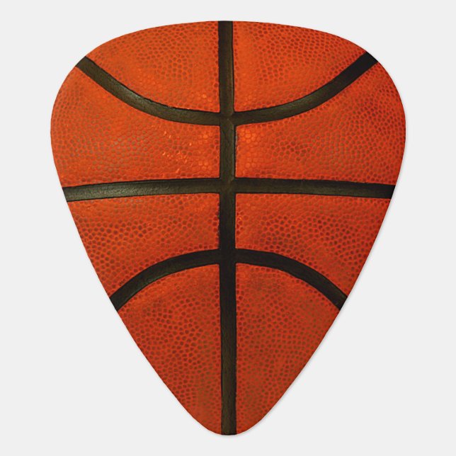 Worn Orange Basketball Guitar Pick (Front)