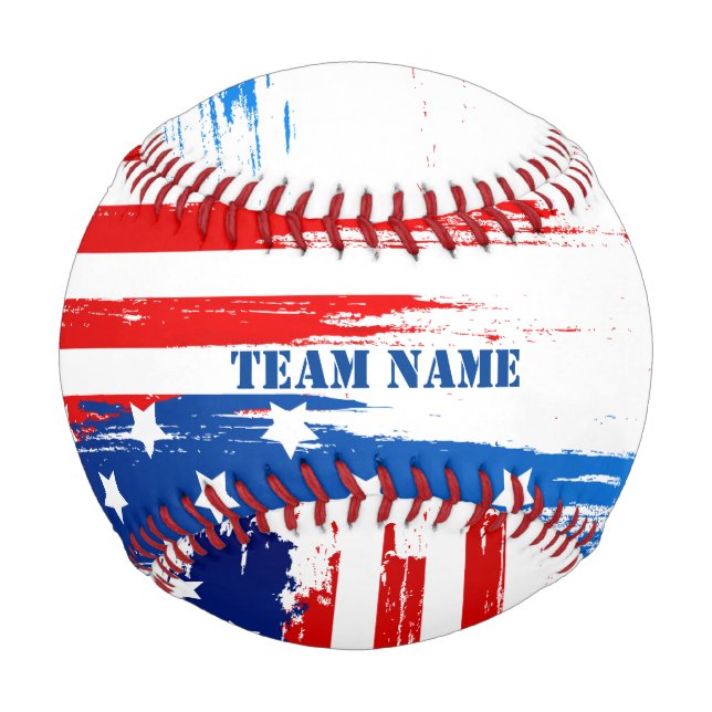 Worn-Out Abstract American Flag Baseball (Front)