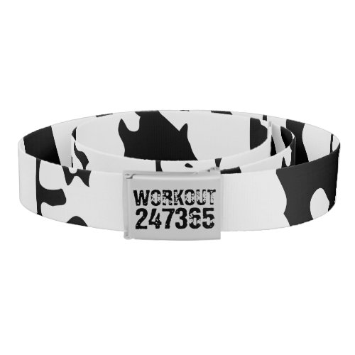 Worn out and scratched text Workout 247365 black Belt