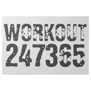 Worn out and scratched text Workout 247365 black Gallery Wrap