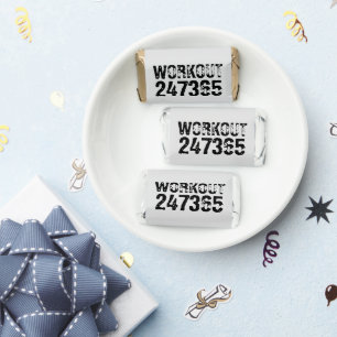 Worn out and scratched text Workout 247365 black Hershey's Miniatures