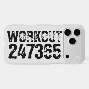 Worn out and scratched text Workout 247365 black iPhone 17 Pro Max Case