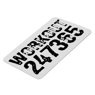 Worn out and scratched text Workout 247365 black Magnet