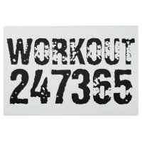 Worn out and scratched text Workout 247365 black