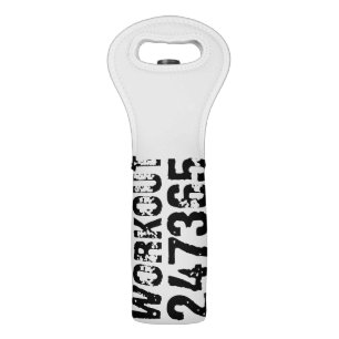 Worn out and scratched text Workout 247365 black Wine Bag
