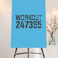 Worn out and scratched text Workout 247365 blue