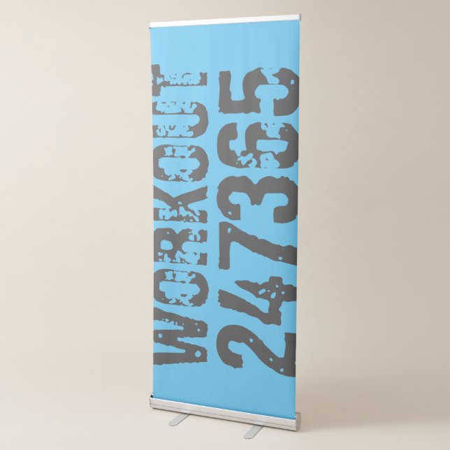 Worn out and scratched text Workout 247365 blue Retractable Banner (3/4)