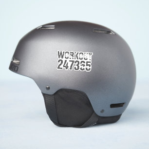 Worn out and scratched text Workout 247365 blue Sticker