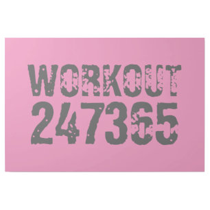 Worn out and scratched text Workout 247365 pink Gallery Wrap