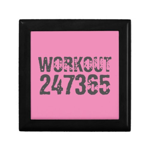 Worn out and scratched text Workout 247365 pink Gift Box