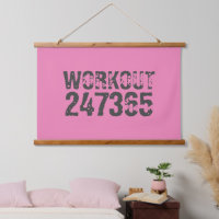 Worn out and scratched text Workout 247365 pink