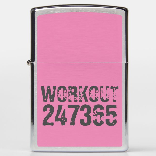 Worn out and scratched text Workout 247365 pink Zippo Lighter | Zazzle