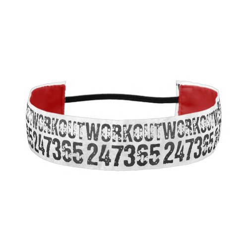 Worn out and scratched text Workout 247365 rustic Athletic Headband