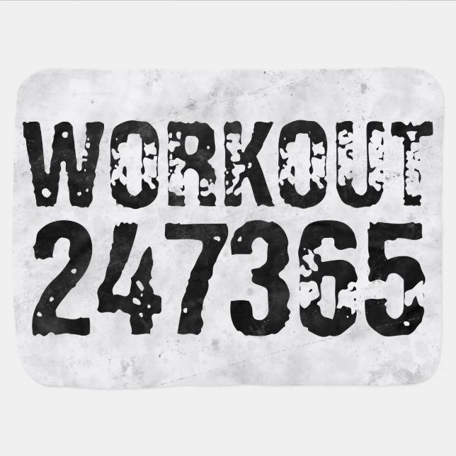 Worn out and scratched text Workout 247365 rustic Baby Blanket (Horizontal)