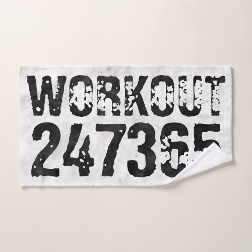 Worn out and scratched text Workout 247365 rustic Bath Towel Set