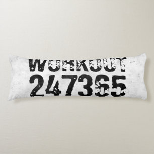 Worn out and scratched text Workout 247365 rustic Body Pillow