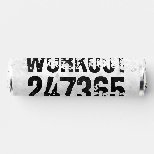 Worn out and scratched text Workout 247365 rustic Breath Savers® Mints (Front)