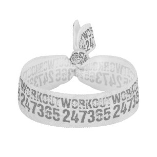 Worn out and scratched text Workout 247365 rustic Elastic Hair Tie