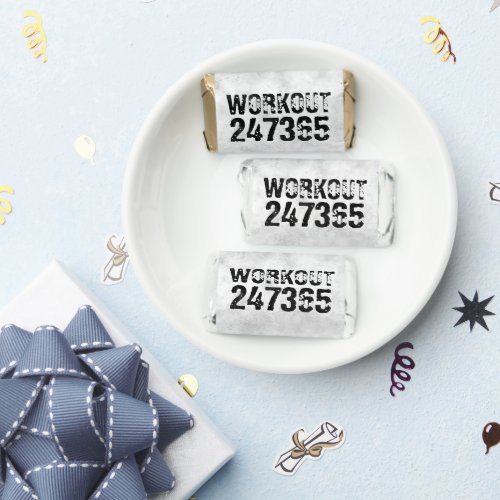Worn out and scratched text Workout 247365 rustic Hersheys Miniatures