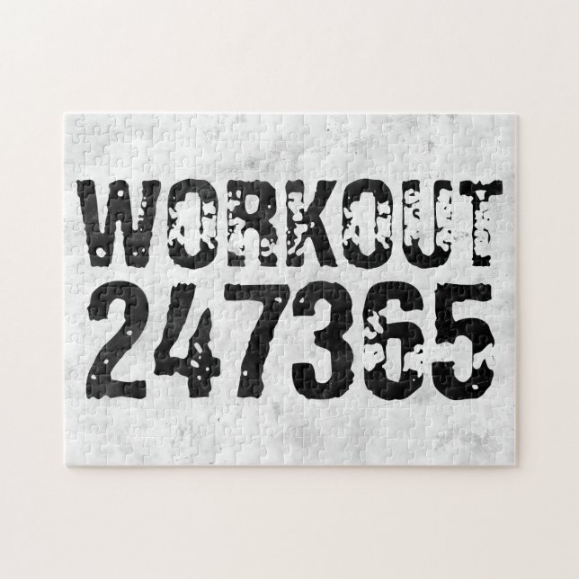 Worn out and scratched text Workout 247365 rustic Jigsaw Puzzle (Horizontal)