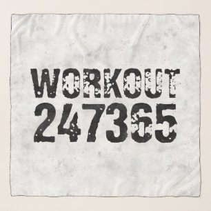 Worn out and scratched text Workout 247365 rustic Scarf
