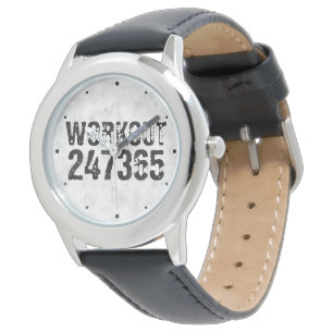 Worn out and scratched text Workout 247365 rustic Watch