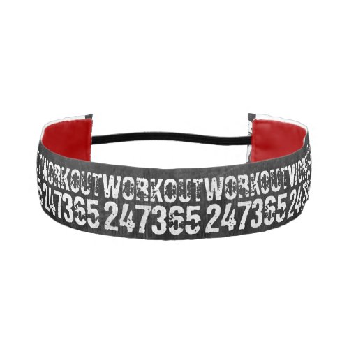 Worn out and scratched text Workout 247365 vintage Athletic Headband