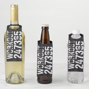 Worn out and scratched text Workout 247365 vintage Bottle Hanger Tag