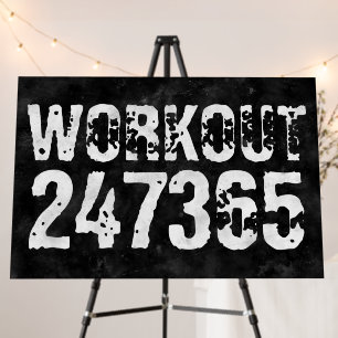 Worn out and scratched text Workout 247365 vintage Foam Board