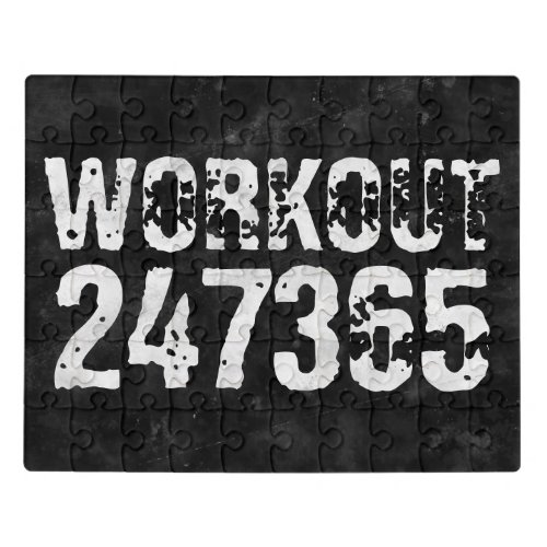 Worn out and scratched text Workout 247365 vintage Jigsaw Puzzle