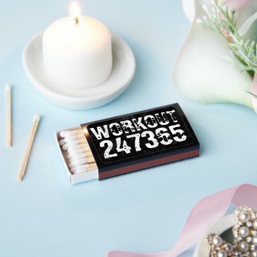 Worn out and scratched text Workout 247365 vintage Matchboxes