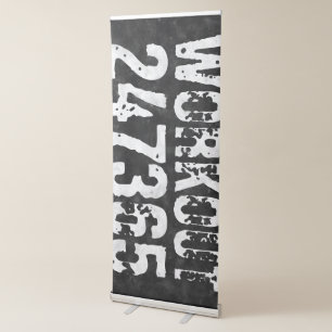 Worn out and scratched text Workout 247365 vintage Retractable Banner