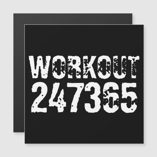 Worn out and scratched text Workout 247365 white (Front/Back)