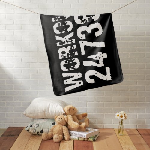 Worn out and scratched text Workout 247365 white  Baby Blanket